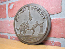 Load image into Gallery viewer, NEW YORK UNIVERSITY Old High Relief Brass Bronze Plaque Nameplate Sign NYU