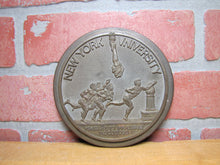 Load image into Gallery viewer, NEW YORK UNIVERSITY Old High Relief Brass Bronze Plaque Nameplate Sign NYU