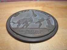 Load image into Gallery viewer, NEW YORK UNIVERSITY Old High Relief Brass Bronze Plaque Nameplate Sign NYU