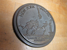 Load image into Gallery viewer, NEW YORK UNIVERSITY Old High Relief Brass Bronze Plaque Nameplate Sign NYU