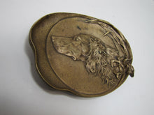 Load image into Gallery viewer, HUNTING DOG IN BRUSH Antique Bronze Decorative Arts High Relief Tray Ornate