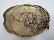 Load image into Gallery viewer, HUNTING DOG IN BRUSH Antique Bronze Decorative Arts High Relief Tray Ornate