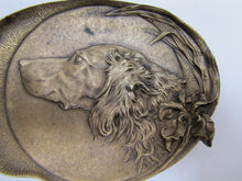 Load image into Gallery viewer, HUNTING DOG IN BRUSH Antique Bronze Decorative Arts High Relief Tray Ornate