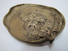 Load image into Gallery viewer, HUNTING DOG IN BRUSH Antique Bronze Decorative Arts High Relief Tray Ornate