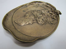 Load image into Gallery viewer, HUNTING DOG IN BRUSH Antique Bronze Decorative Arts High Relief Tray Ornate