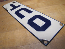 Load image into Gallery viewer, OUT Original Old Porcelain Sign Doorpush Advertising Cobalt Store Display