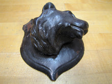 Load image into Gallery viewer, 2 GAME ANIMAL HEADS HUNTING PLAQUE TROPHY MOUNTS Black Forest Wooden Style