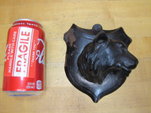 Load image into Gallery viewer, 2 GAME ANIMAL HEADS HUNTING PLAQUE TROPHY MOUNTS Black Forest Wooden Style