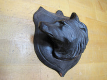 Load image into Gallery viewer, 2 GAME ANIMAL HEADS HUNTING PLAQUE TROPHY MOUNTS Black Forest Wooden Style