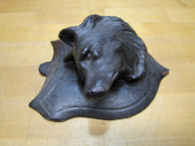 Load image into Gallery viewer, 2 GAME ANIMAL HEADS HUNTING PLAQUE TROPHY MOUNTS Black Forest Wooden Style