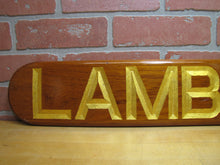 Load image into Gallery viewer, LAMBCHOP Vintage Wooden Nautical Ship Boat Plaque Sign Gold Lettering Ornate