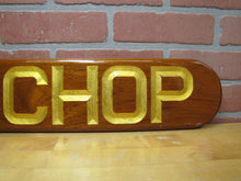 Load image into Gallery viewer, LAMBCHOP Vintage Wooden Nautical Ship Boat Plaque Sign Gold Lettering Ornate