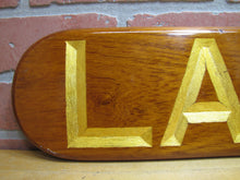 Load image into Gallery viewer, LAMBCHOP Vintage Wooden Nautical Ship Boat Plaque Sign Gold Lettering Ornate