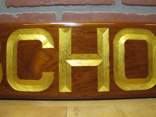 Load image into Gallery viewer, LAMBCHOP Vintage Wooden Nautical Ship Boat Plaque Sign Gold Lettering Ornate
