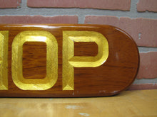 Load image into Gallery viewer, LAMBCHOP Vintage Wooden Nautical Ship Boat Plaque Sign Gold Lettering Ornate