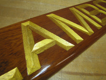 Load image into Gallery viewer, LAMBCHOP Vintage Wooden Nautical Ship Boat Plaque Sign Gold Lettering Ornate