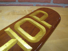 Load image into Gallery viewer, LAMBCHOP Vintage Wooden Nautical Ship Boat Plaque Sign Gold Lettering Ornate