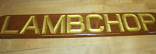 Load image into Gallery viewer, LAMBCHOP Vintage Wooden Nautical Ship Boat Plaque Sign Gold Lettering Ornate