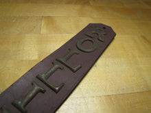 Load image into Gallery viewer, ROLLING CLOUD Old Leather Strap with Brass Letters Horse Sign Patina