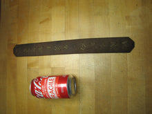 Load image into Gallery viewer, ROLLING CLOUD Old Leather Strap with Brass Letters Horse Sign Patina