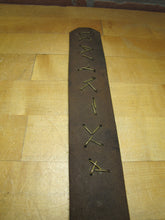 Load image into Gallery viewer, ROLLING CLOUD Old Leather Strap with Brass Letters Horse Sign Patina