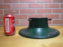 Load image into Gallery viewer, CHRISTMAS GREETINGS Antique Cast Iron Xmas Tree Stand Embossed Lettering