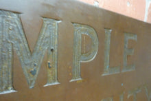Load image into Gallery viewer, TEMPLE UNIVERSITY Antique School Advertising Sign Impressed Lettering Display Ad