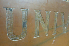 Load image into Gallery viewer, TEMPLE UNIVERSITY Antique School Advertising Sign Impressed Lettering Display Ad