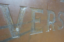Load image into Gallery viewer, TEMPLE UNIVERSITY Antique School Advertising Sign Impressed Lettering Display Ad