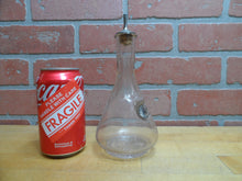 Load image into Gallery viewer, PEPPERMINT Antique Reverse Under Glass Label Bottle ROG Barber Apothecary Ribbed