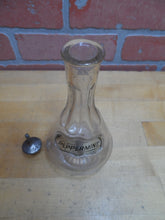 Load image into Gallery viewer, PEPPERMINT Antique Reverse Under Glass Label Bottle ROG Barber Apothecary Ribbed