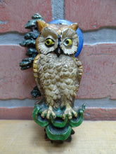 Load image into Gallery viewer, OWL TREE MOON Original Old Door Knocker Small Ornate Decorative Arts Hardware
