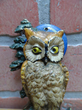 Load image into Gallery viewer, OWL TREE MOON Original Old Door Knocker Small Ornate Decorative Arts Hardware