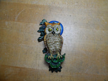 Load image into Gallery viewer, OWL TREE MOON Original Old Door Knocker Small Ornate Decorative Arts Hardware