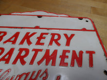 Load image into Gallery viewer, BAKERY DEPARTMENT - ALWAYS FRESH Original Old Embossed Steel Advertising Sign