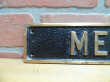 Load image into Gallery viewer, MEN Old Thick Embossed Bronze Brass Sign Restroom Bathroom Bar Shop Gas Station