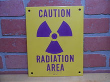Load image into Gallery viewer, CAUTION RADIATION AREA Old Porcelain Sign ATOMIC ACCESSORIES NY WP-41 Safety Ad