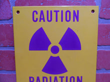 Load image into Gallery viewer, CAUTION RADIATION AREA Old Porcelain Sign ATOMIC ACCESSORIES NY WP-41 Safety Ad