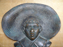 Load image into Gallery viewer, FARM BOY Wearing Big Straw Hat Antique Brass Bronze Decorative Arts Tray Ashtray