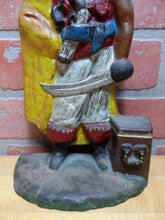 Load image into Gallery viewer, PIRATE TREASURE CHEST SWORD GUN ALBANY FOUNDRY Antique Cast Iron Doorstop Statue