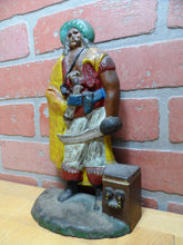 Load image into Gallery viewer, PIRATE TREASURE CHEST SWORD GUN ALBANY FOUNDRY Antique Cast Iron Doorstop Statue