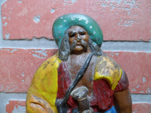 Load image into Gallery viewer, PIRATE TREASURE CHEST SWORD GUN ALBANY FOUNDRY Antique Cast Iron Doorstop Statue
