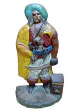 Load image into Gallery viewer, PIRATE TREASURE CHEST SWORD GUN ALBANY FOUNDRY Antique Cast Iron Doorstop Statue