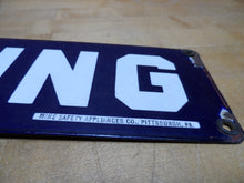 Load image into Gallery viewer, NO SMOKING MINE SAFETY APPLIANCES Co PITTSBURGH PA Original Old Sign Cobalt Blue