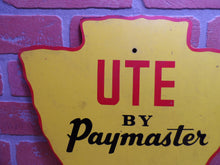 Load image into Gallery viewer, UTE by PAYMASTER Original Old Advertising Sign Figural Arrowhead Utility Vehicle