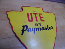 Load image into Gallery viewer, UTE by PAYMASTER Original Old Advertising Sign Figural Arrowhead Utility Vehicle