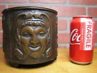 Load image into Gallery viewer, Devils Heads Old Planter Pot Brass Bronze High Relief Decorative Arts Four Faces
