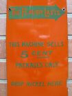 Load image into Gallery viewer, WRIGLEY'S SPEARMINT The PERFECT GUM Old Porcelain Machine Front Panel Ad Sign 5c