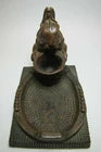 Load image into Gallery viewer, ARTBRONZ BUNNY RABBIT BASKET Antique Bronze Clad Tray KBW Decorative Arts