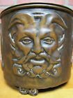 Load image into Gallery viewer, Devils Heads Old Planter Pot Brass Bronze High Relief Decorative Arts Four Faces